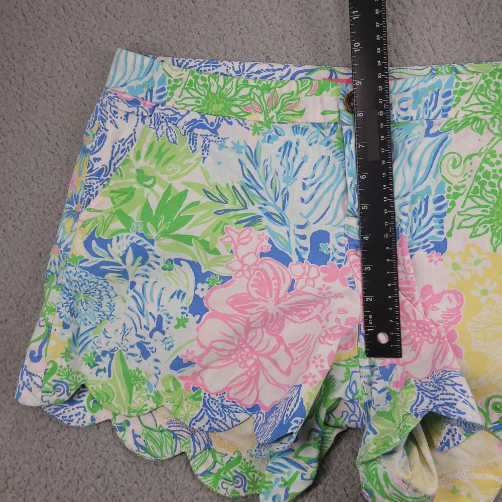 LILLY PULITZER Shorts Size 10 Buttercup Scallop Hem Lightweight 4